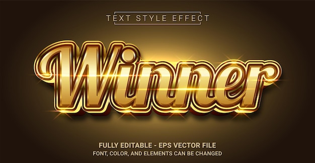 Winner Text Style Effect Editable Graphic Text Template