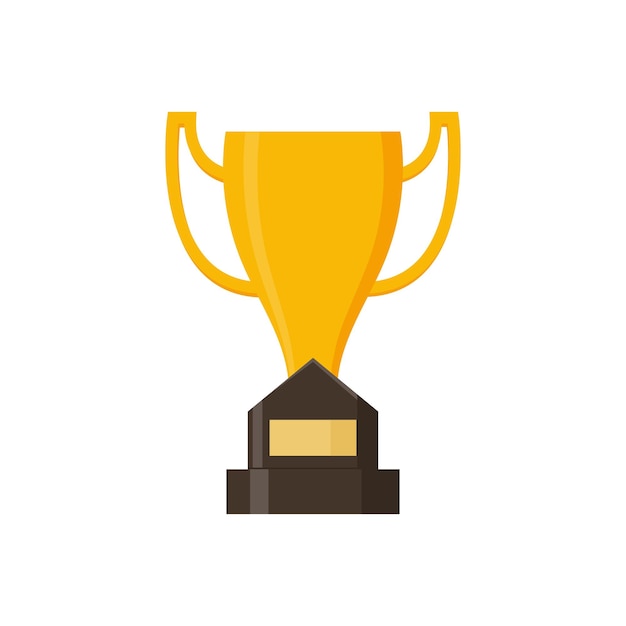 Winner trophy vector Flat Illustration of Golden Trophy or cup sports award or champion