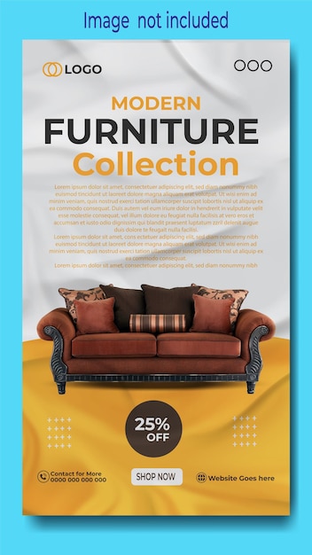 Vector winning furniture instagram story template design for exclusive uses