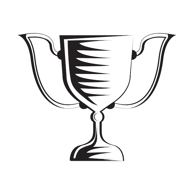 winning trophy black and white icon for logo