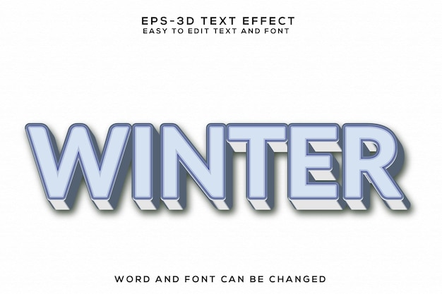 Winter 3d text effect