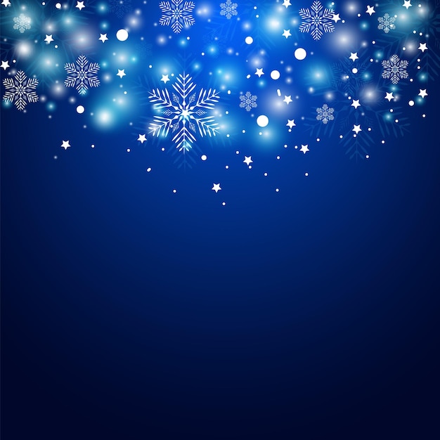 Winter background template with snow