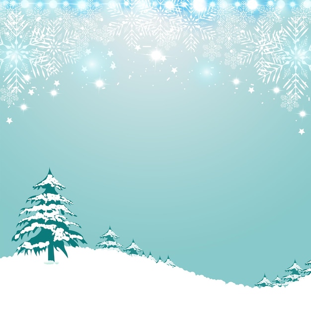 Winter background template with snow