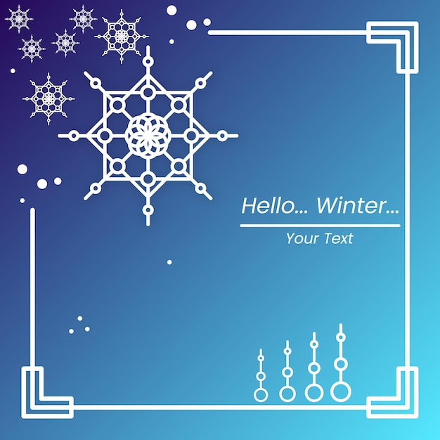 Winter Background with frame and snowflakes. suitable for greeting card