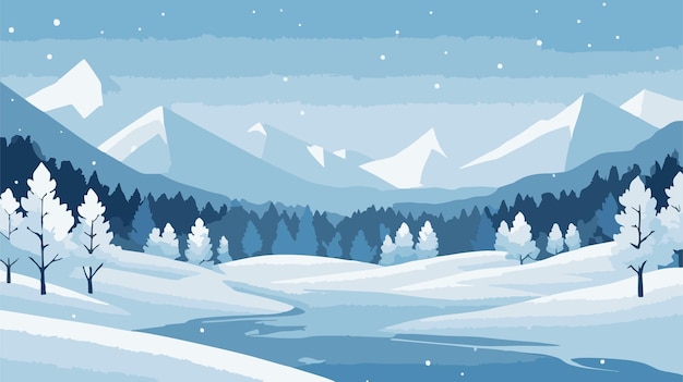 Vector winter background with heavy snow