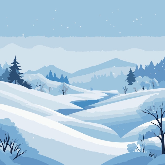 Vector winter background with heavy snow