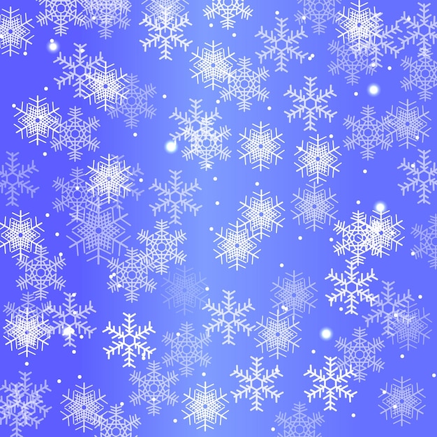 Winter background with snowflakes on a blue background