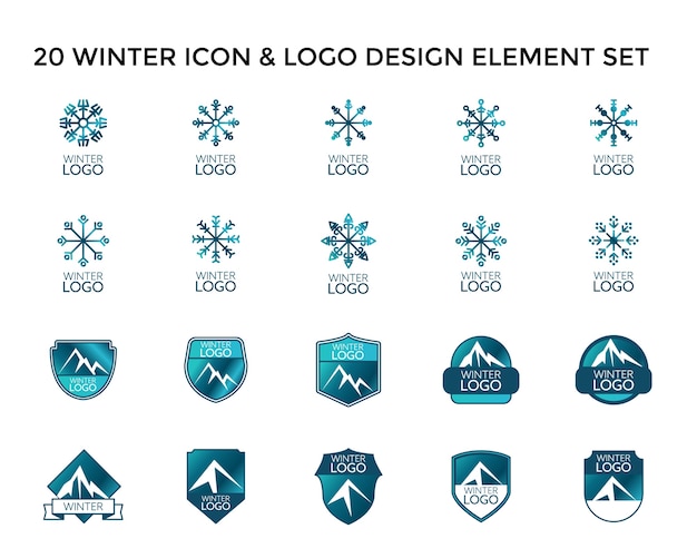 Winter Badge Icon Logo Design Set