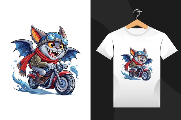 winter bat tshirt design artwork Vector Illustration