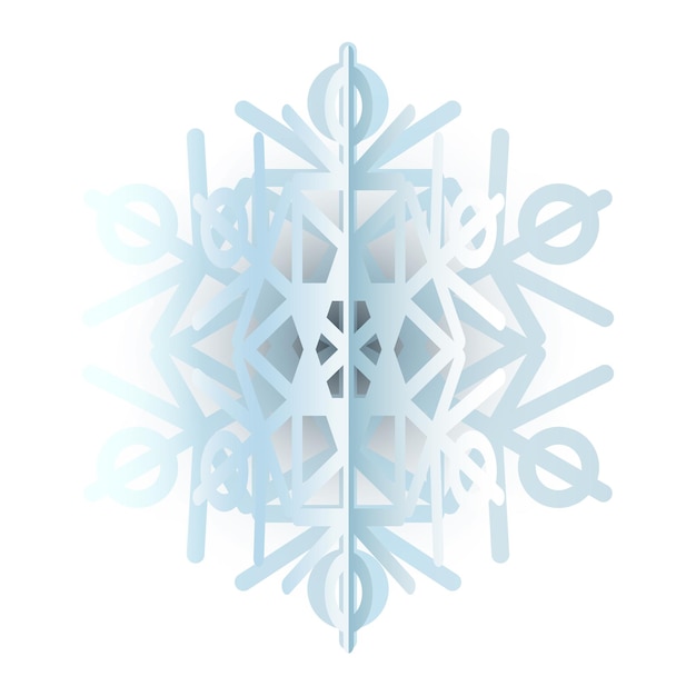 Winter Blue Fluffy Snowflake Gradient Icon