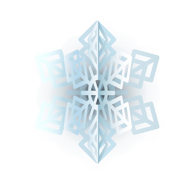 Winter Blue Fluffy Snowflake Gradient Icon