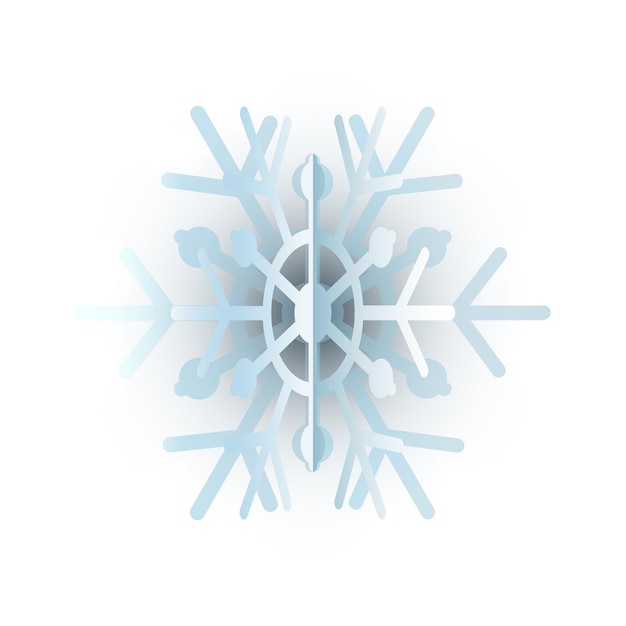 Winter Blue Fluffy Snowflake Gradient Icon