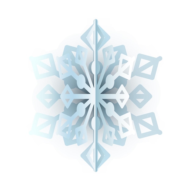 Winter Blue Fluffy Snowflake Gradient Icon