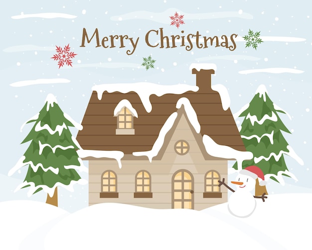 winter christmas home and snow template banner background