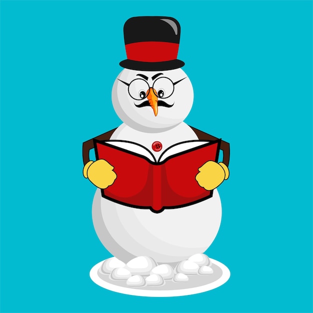 Winter Christmas Snow Man Vector Clipart