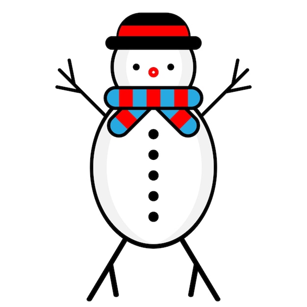 winter christmas snowman vector illustration