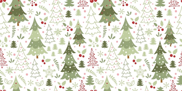 Winter and Christmas Themed Seamless Pattern