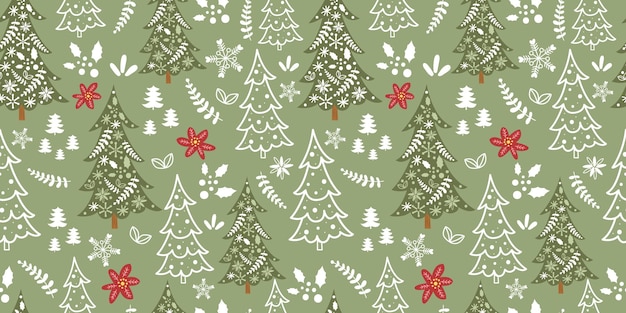 Winter and Christmas Themed Seamless Pattern