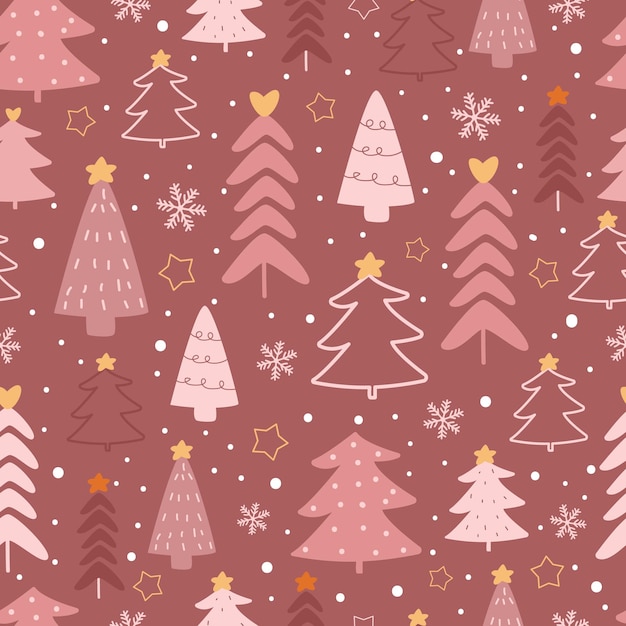 Winter and Christmas Themed Seamless Pattern