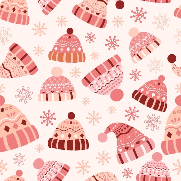 Winter and Christmas Themed Seamless Pattern