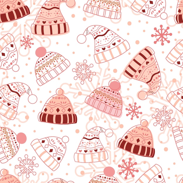 Winter and Christmas Themed Seamless Pattern