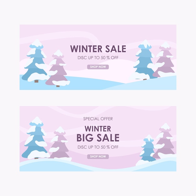 winter design banner template