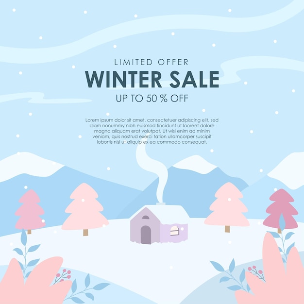 winter design instagram banner template