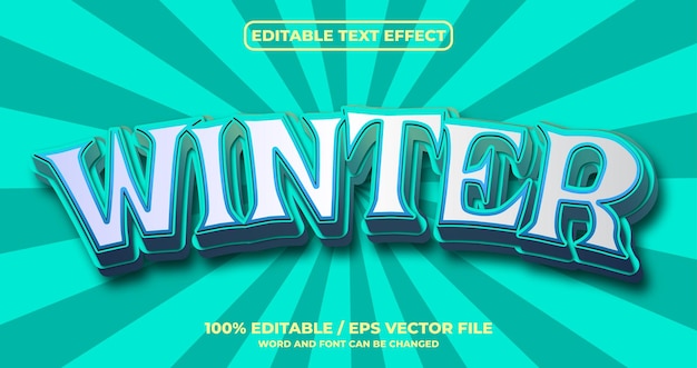 Winter editable text effect