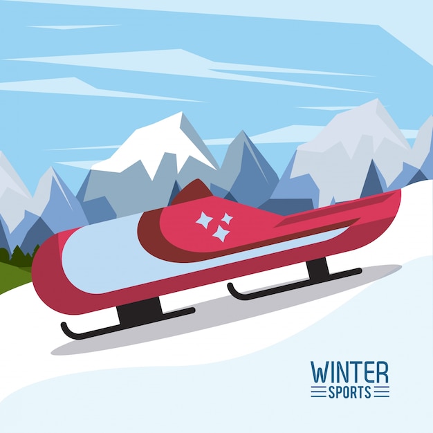 Vector winter extreme sports illustration