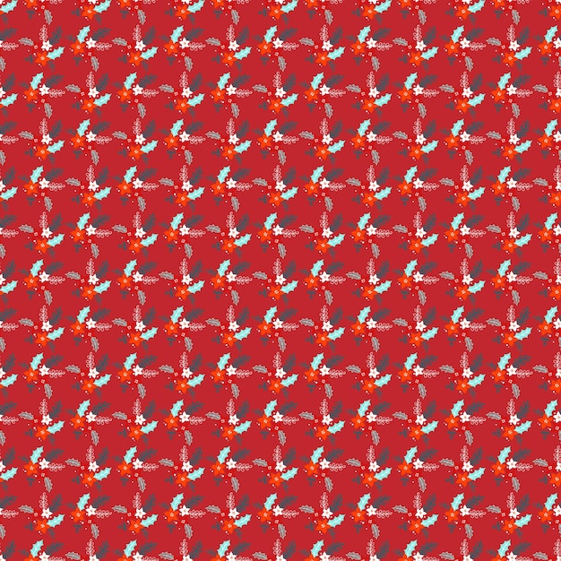 Vector winter flowers for christmas seamless vector pattern design