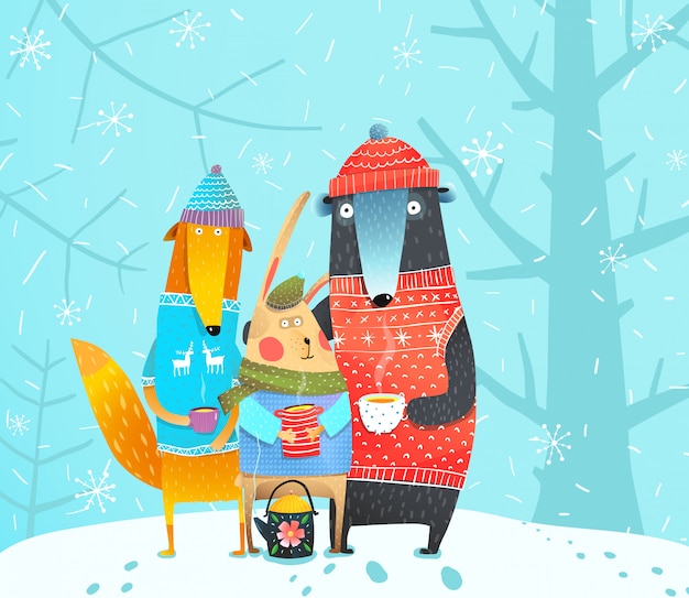 Winter Forest Animals