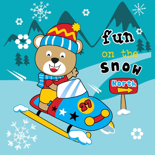 Winter fun cartoon vector art