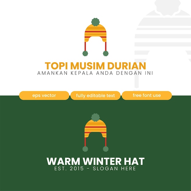 Winter Hat Base Logo Editable Vector