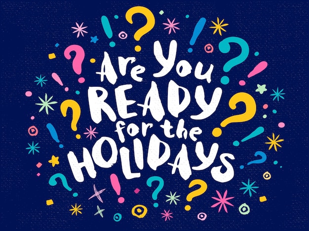 Winter Holidays greeting lettering