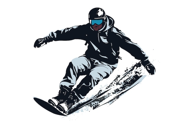 Vector winter ice snow sports silhouette vector