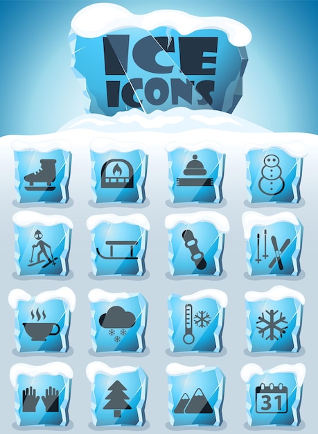 Winter icon set