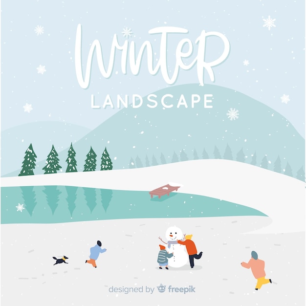 Winter landscape background