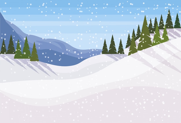 Winter landscape background