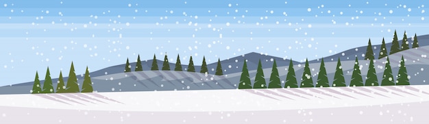 Winter landscape banner