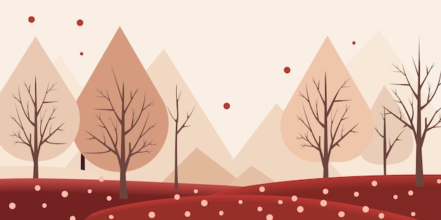 Winter landscape in flat style