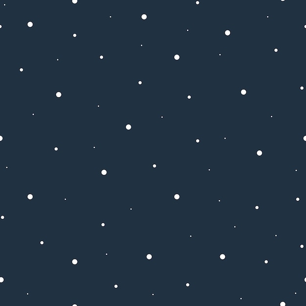 Winter minimalistic seamless dark pattern. Snowflakes on a blue background. Vector illustration.