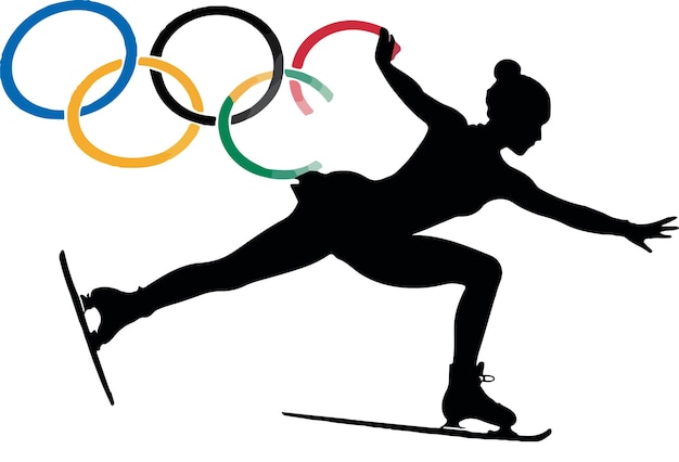 Vector winter olympics pyeongchang county athlete sport figure skating vector black color silhouette