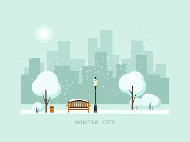 Winter park in the city. 