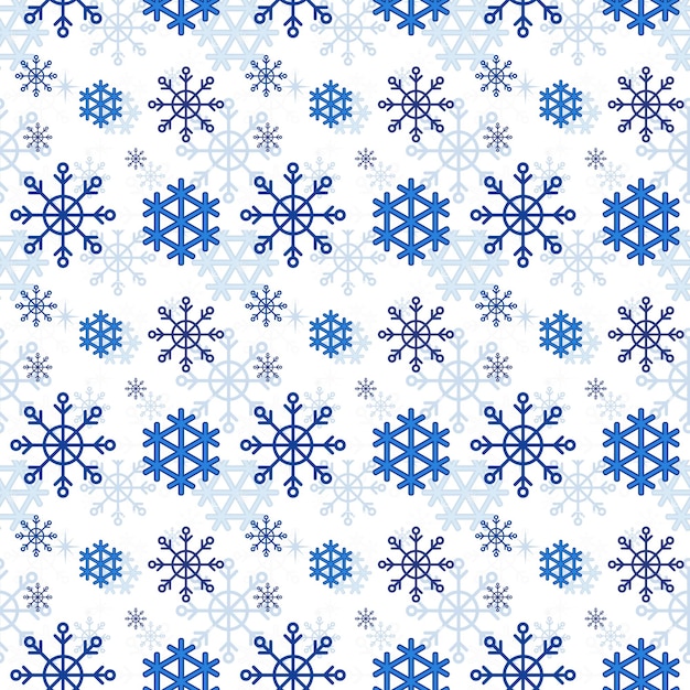 Winter Pattern with Blue Snowflakes in Flat