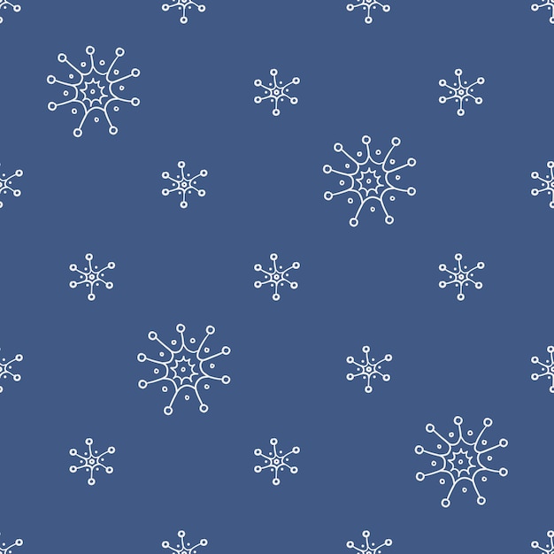 Winter pattern with hand drawn snowflakes. Cute monochrome design. Merry Christmas wishes.