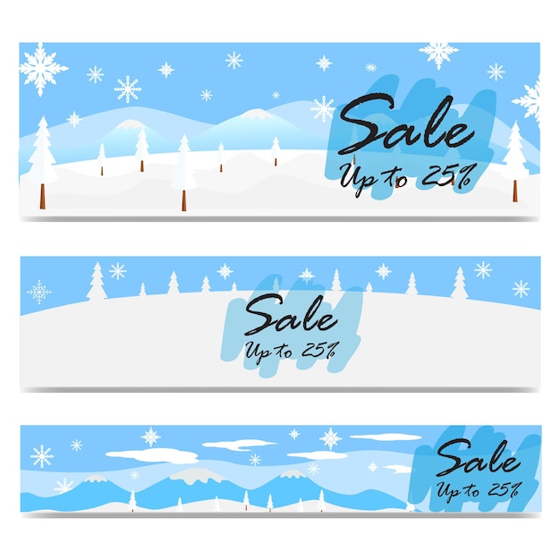 winter sale banner ads promotions