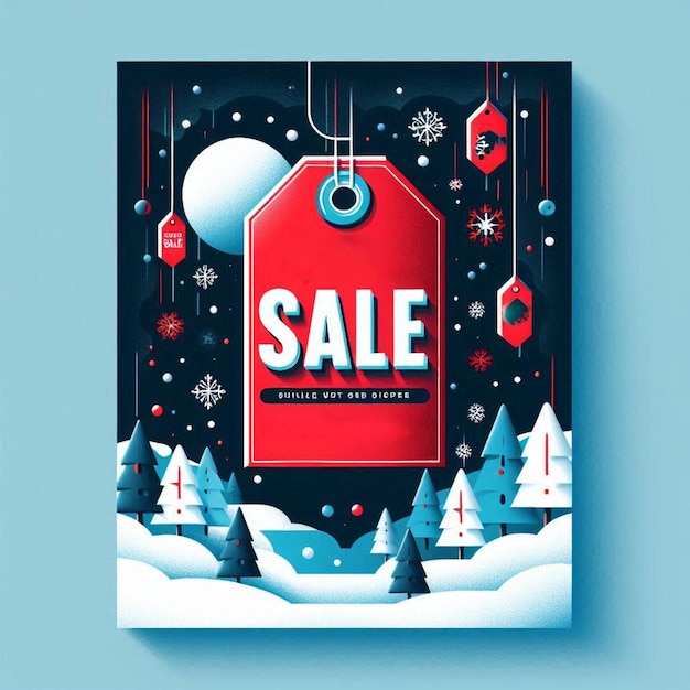 Vector winter sale banner design