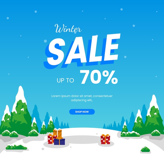 Winter sale banner instagram post