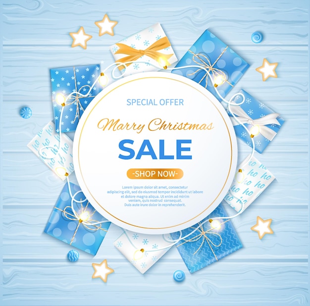 Winter sale banner poster flyer template  Special seasonal offer