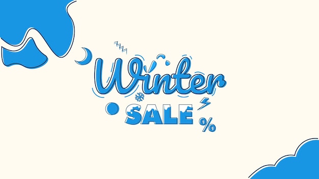 winter sale banner simple design minimalism